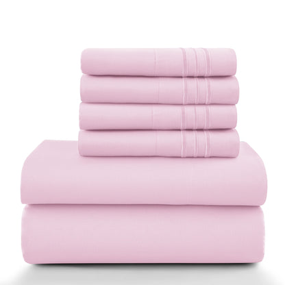 6Pc Solid Sheet Set – Brushed Microfiber