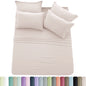 6pc Solid Sheet Set, Embroidered & Plain Pillowcases