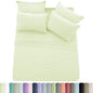 6pc Solid Sheet Set, Embroidered & Plain Pillowcases