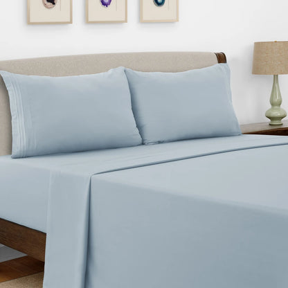 Bed Sheet Set - 4 PC - Embroidered Pillowcases