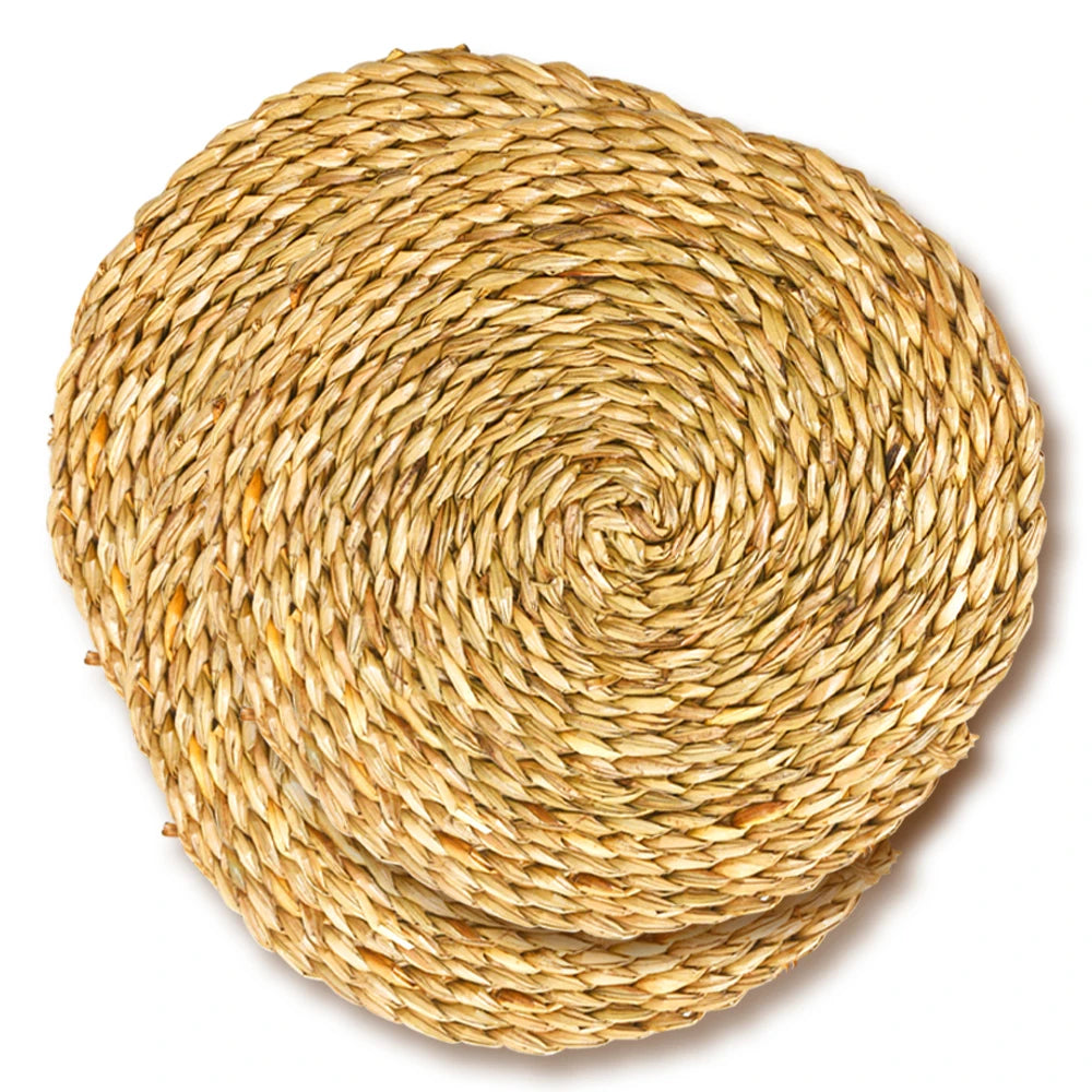 Set of 12 Natural Woven Placemats Round