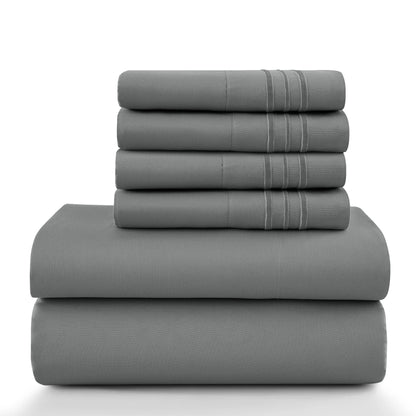 6Pc Solid Sheet Set – Brushed Microfiber