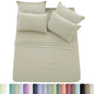 6pc Solid Sheet Set, Embroidered & Plain Pillowcases