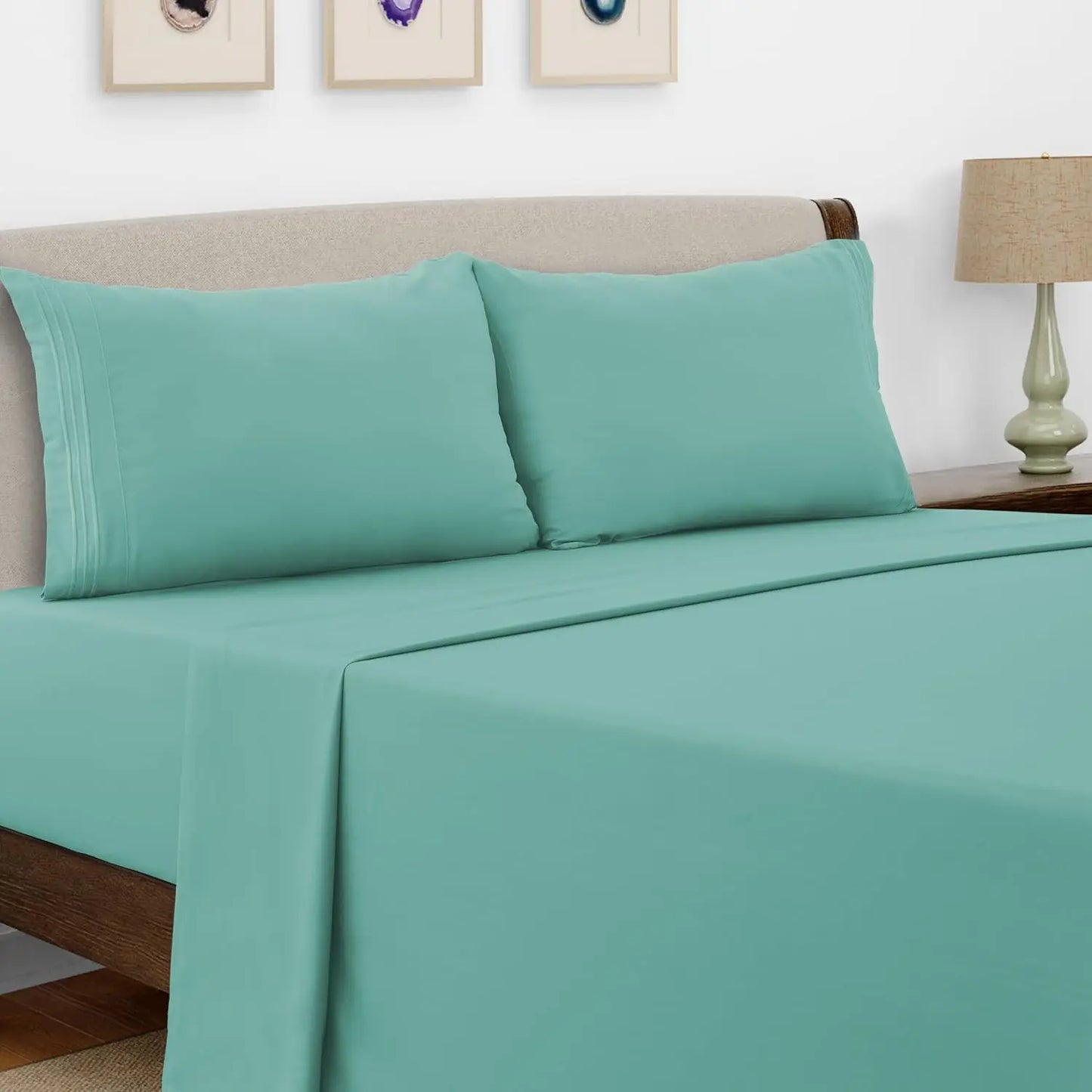 Bed Sheet Set - 4 PC - Embroidered Pillowcases