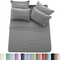 6pc Solid Sheet Set, Embroidered & Plain Pillowcases