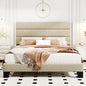 Bed Frame with Headboard, Fabric Platform Bed