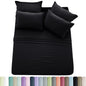 6pc Solid Sheet Set, Embroidered & Plain Pillowcases