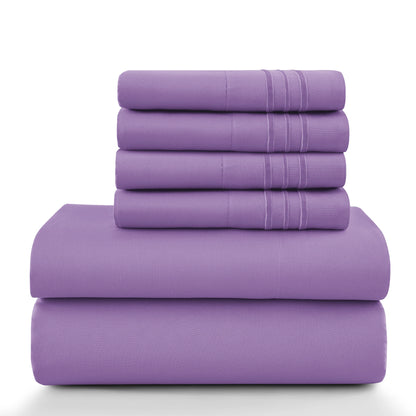 6Pc Solid Sheet Set – Brushed Microfiber