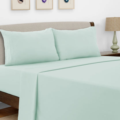 Bed Sheet Set - 4 PC - Embroidered Pillowcases