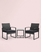3-Piece Outdoor Patio Furniture Set – Wicker Chairs + Bar Table with Cushions
