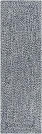 Blue Braided Faux Jute Outdoor Rug