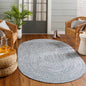 Blue Braided Faux Jute Outdoor Rug