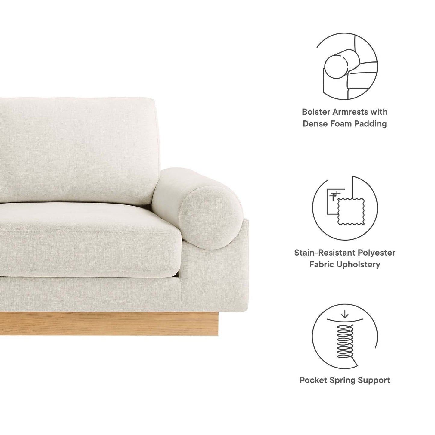 Oasis Upholstered Fabric Sofa by Modway