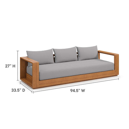 Tahoe 5-Piece Outdoor Patio Acacia Wood Furniture Set by Modway