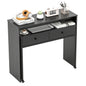 Extendable Computer Desk with 2 Storage Drawers Convertible Home Office Rolling Study Writing Desk