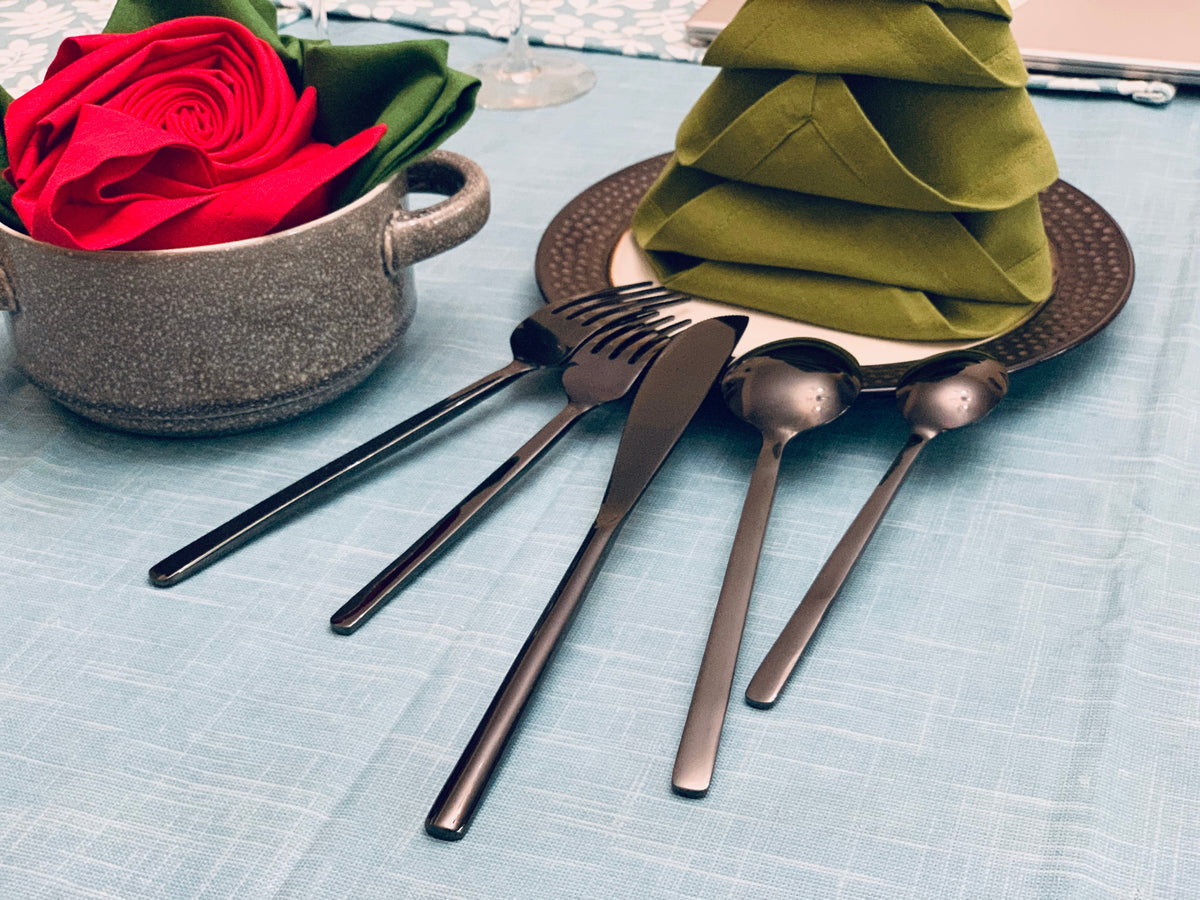Black Flatware Set Stainless Steel 20 PC