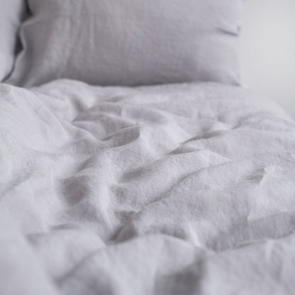 Linen Tales Light Grey Linen Duvet Cover Set