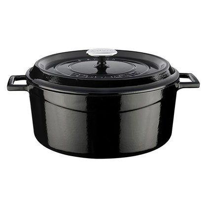 LAVA Cast Iron Cookware Pot - 28cm Enamel Coated Large Capacity Cooking Pot for Family Gatherings