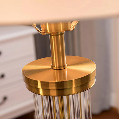 Round Metal Glass Table Lamp