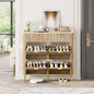 Fluted Shoe Cabinet Storage, Shoe Organizer Cabinet