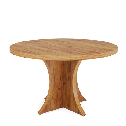 Round Dining Table for 4-6, 47.24-Inch Farmhouse Kitchen Table