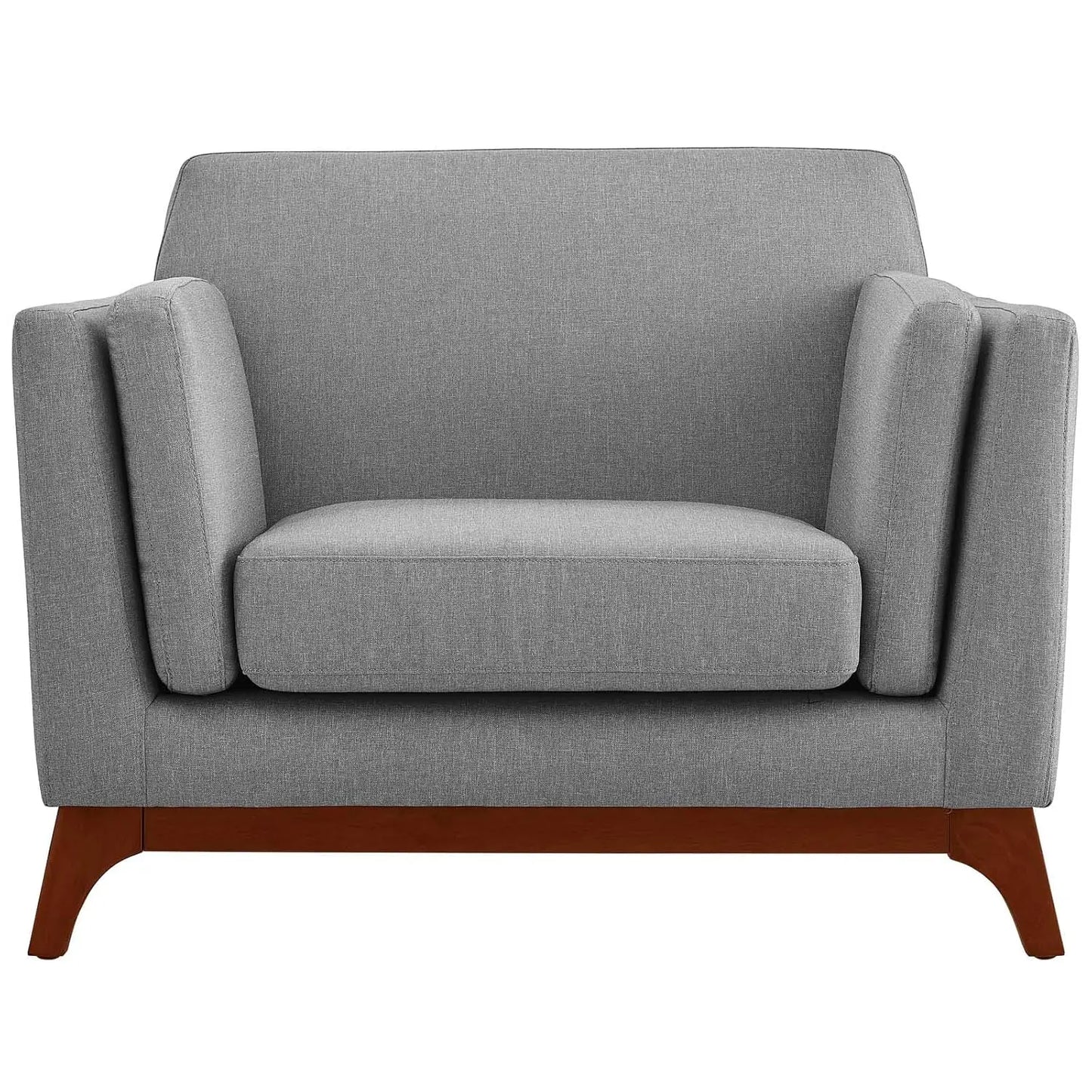 Mid-Century Upholstered Fabric Accent Arm Chair