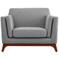 Mid-Century Upholstered Fabric Accent Arm Chair
