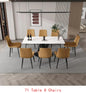 71" Rectangular Dining Table with Centered Stone Top