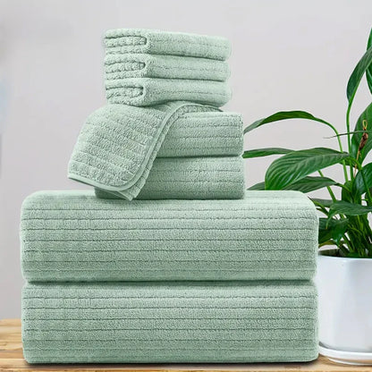 Bath Towel Set 8 Piece Absorbent Quick Dry Towels Daily