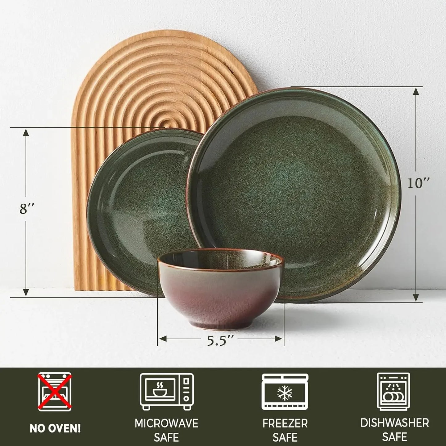 Stoneware Dinnerware Sets Service for 4, 12 pcs