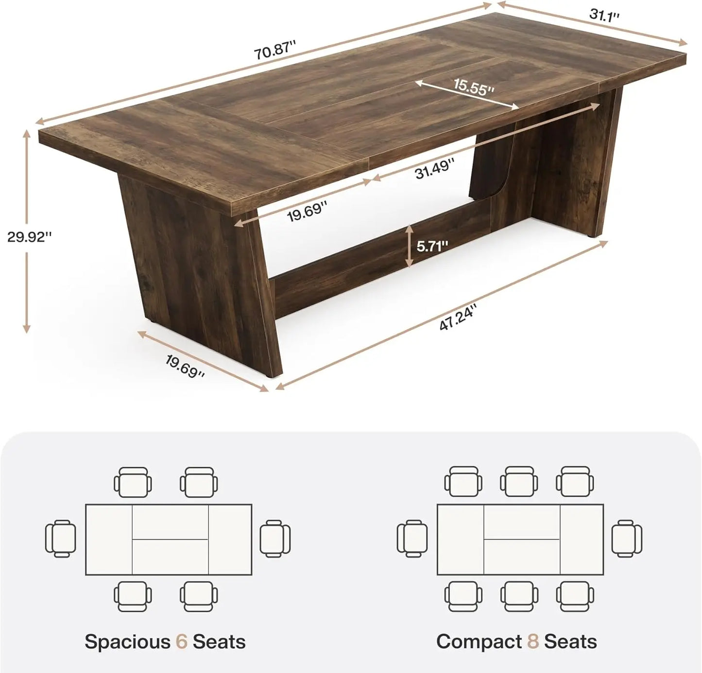 Dining Room Table: Rectangular Farmhouse Kitchen