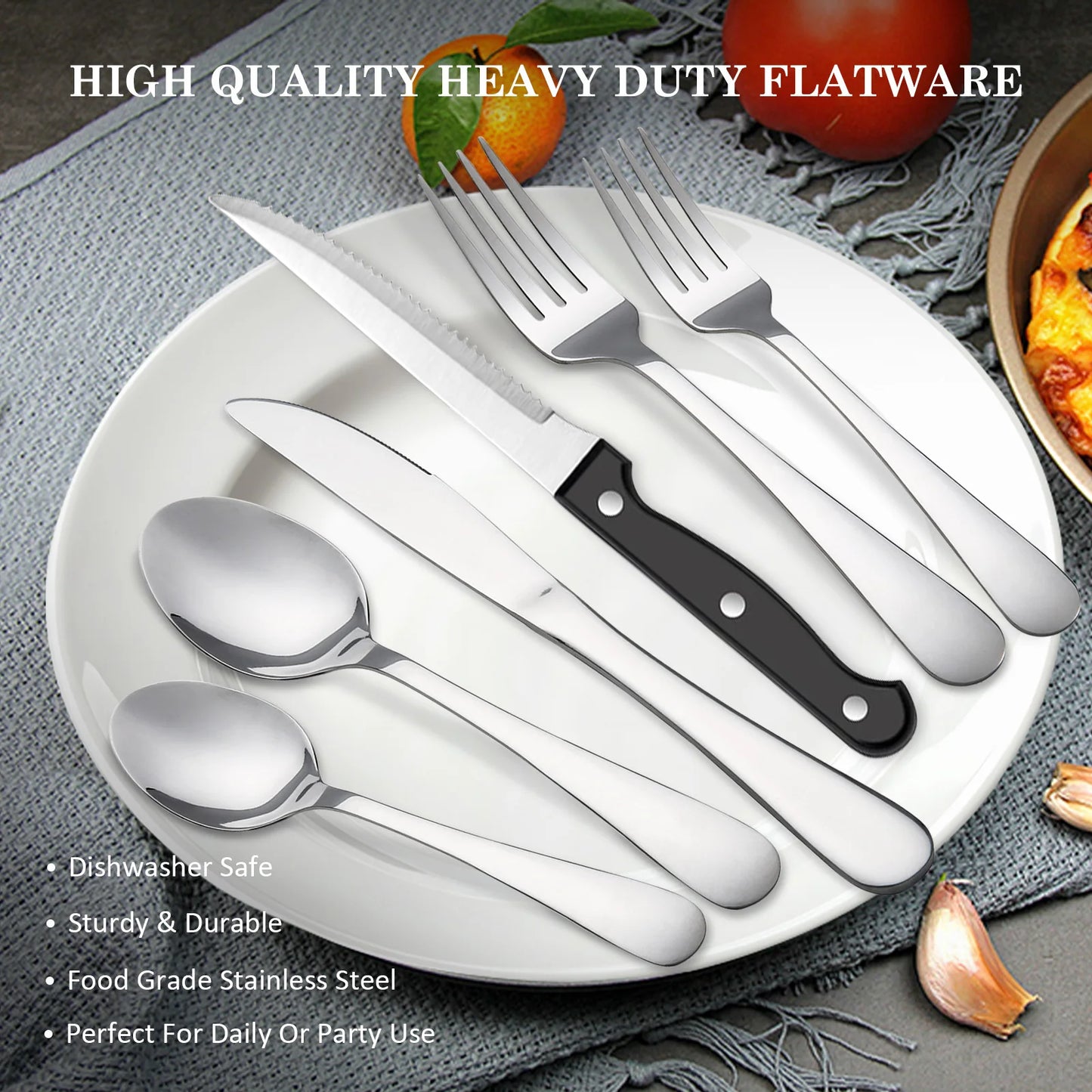48PCS Flatware Set, High Quality Construction