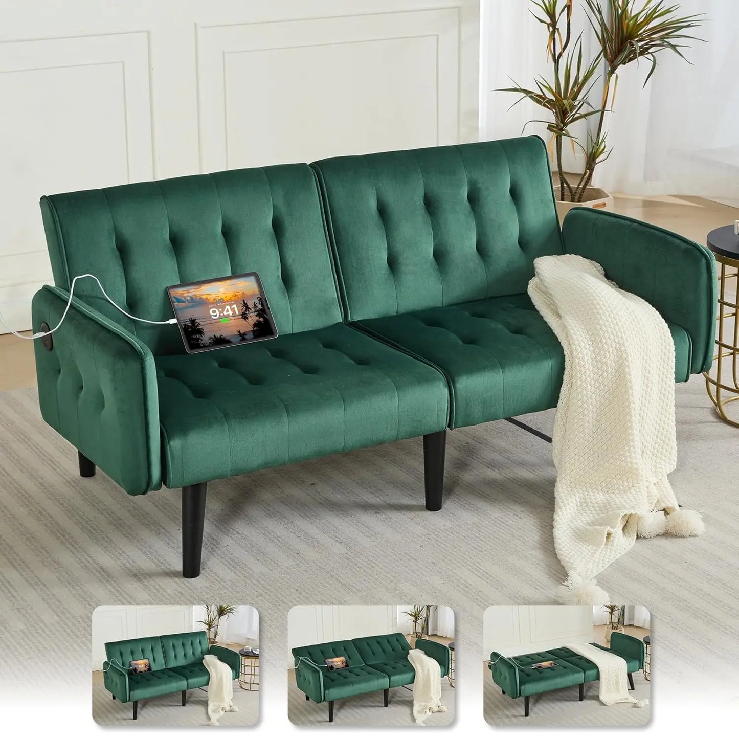 65in Convertible Futon Sofa Bed