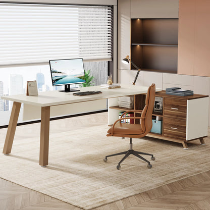 Tribesigns 78.7-Inch Executive Office Desk, L-Shaped Desk