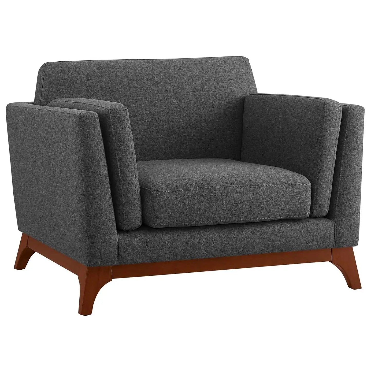Mid-Century Upholstered Fabric Accent Arm Chair