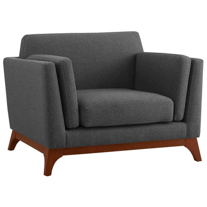 Mid-Century Upholstered Fabric Accent Arm Chair