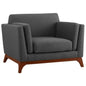 Mid-Century Upholstered Fabric Accent Arm Chair