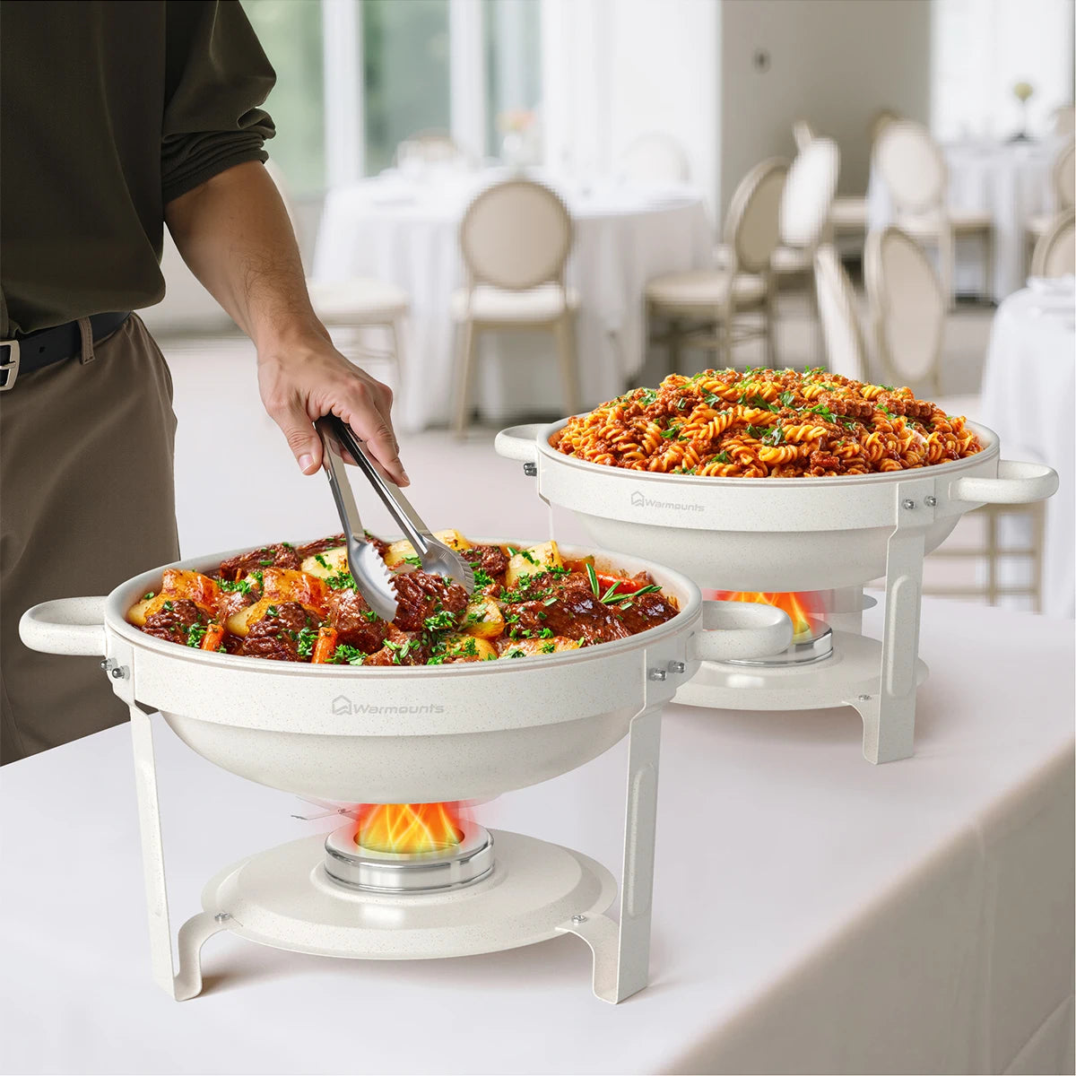 White Chafing Dishes for Buffet