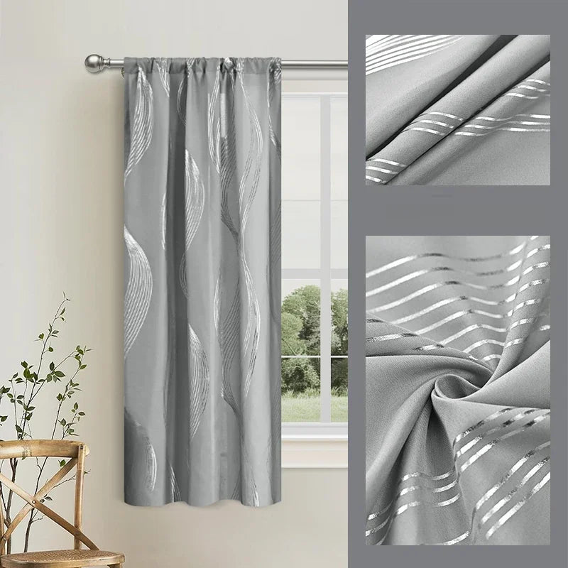 2pcs Luxury Marble Pattern Curtains with Rod Pocket, Blackout Curtains for Living Room, Bedroom, Home Decor, Window Curtains