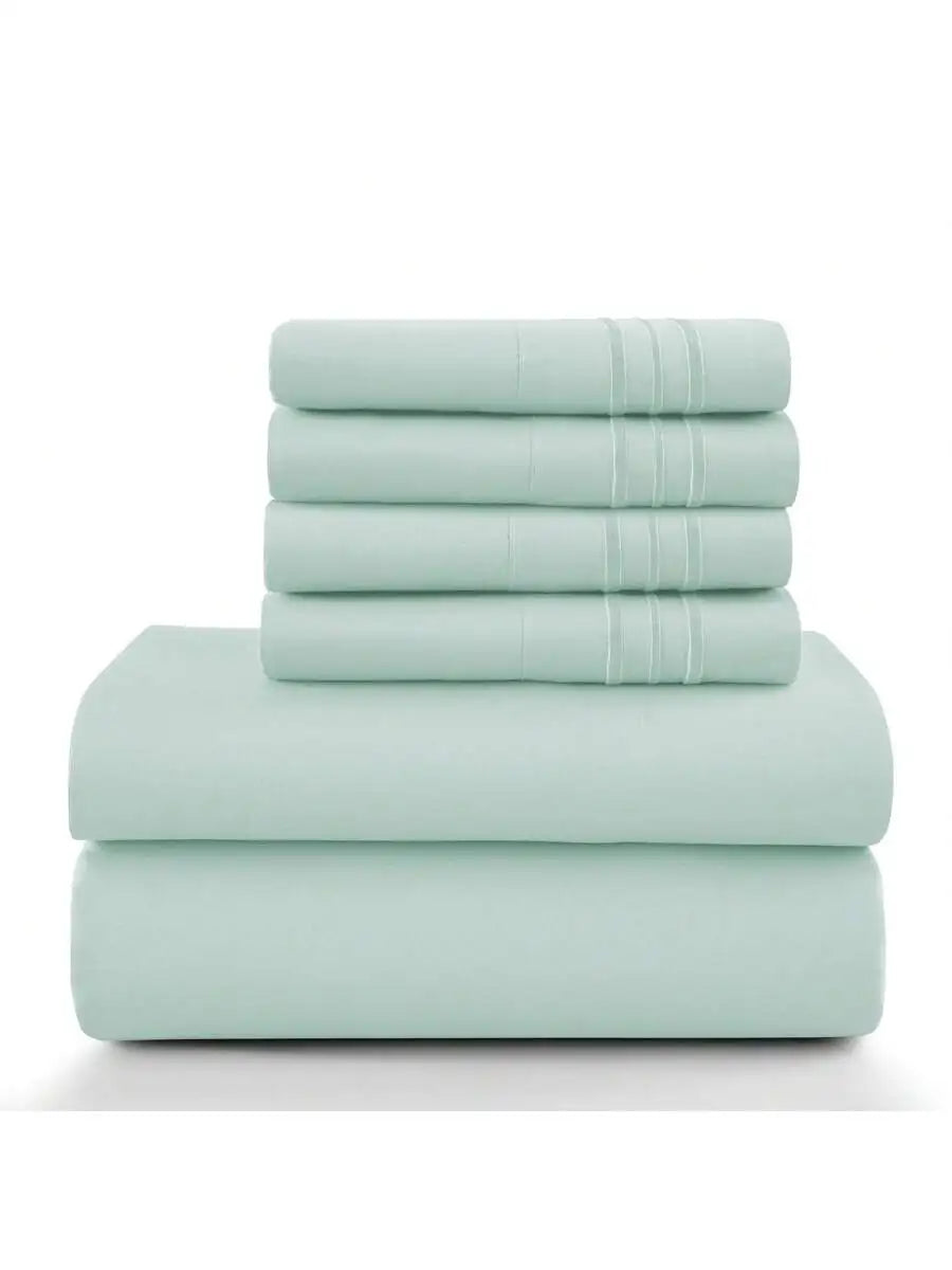 6-Piece Embroidered Bed Sheet Set