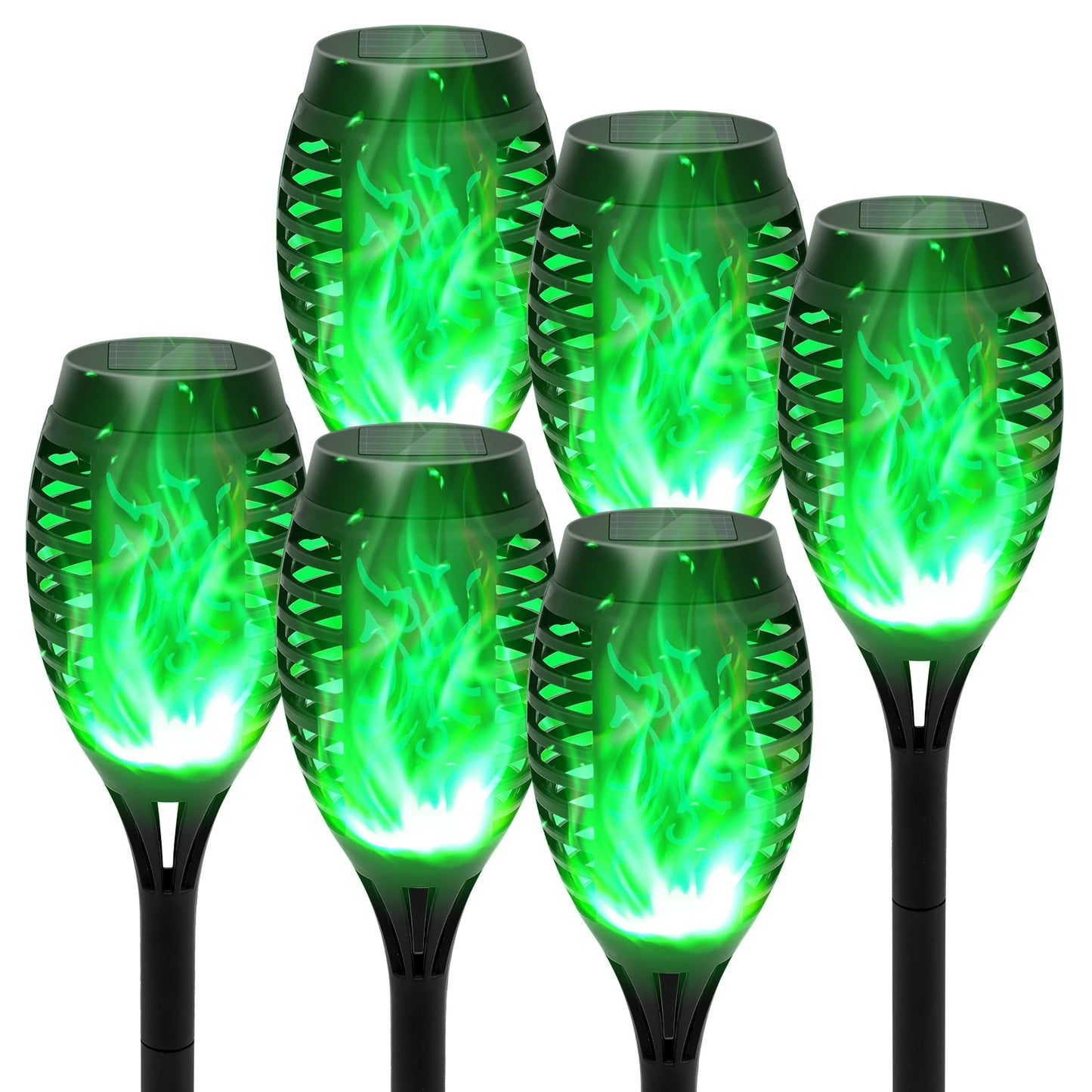 Green Solar Flame Light Outdoor with Flickering Flame