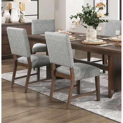 Modern Walnut Finish Dining Set 7pc