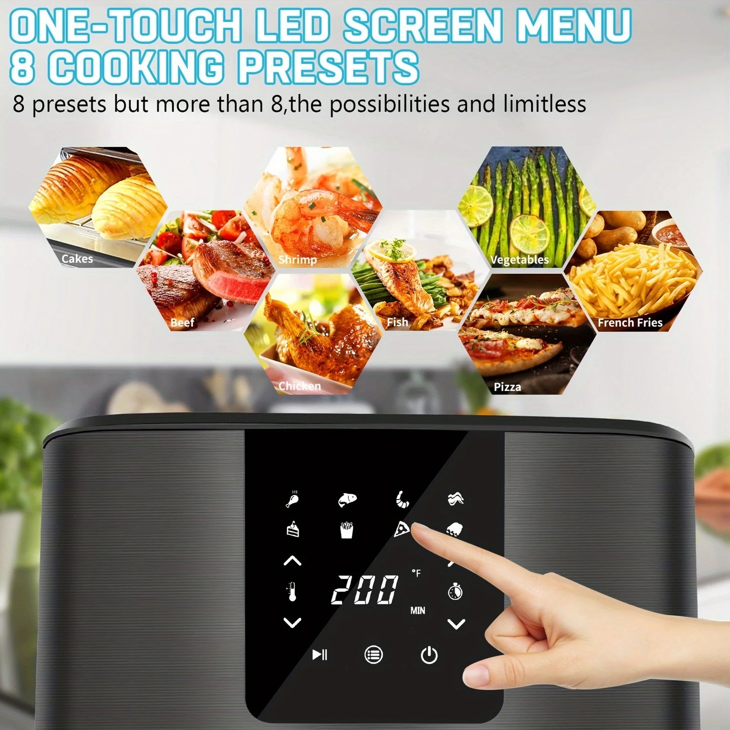 Large, 1500W 7QT AirFryer Cooker
