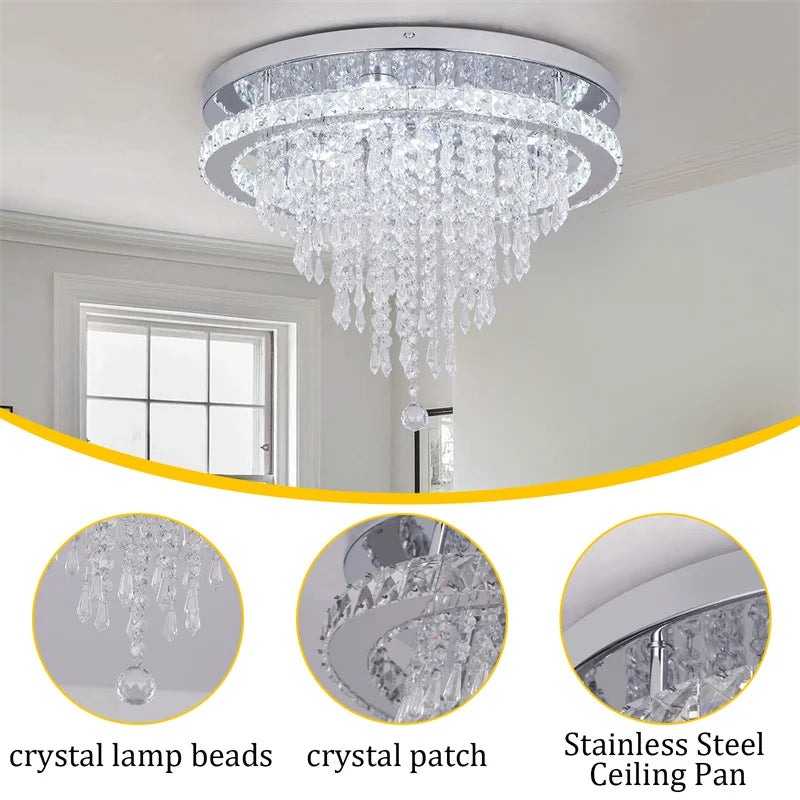 Luxury Crystal Ceiling Lamp, Modern, Hanging Decor
