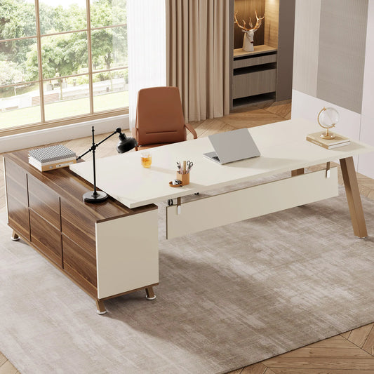 Tribesigns 78.7-Inch Executive Office Desk, L-Shaped Desk