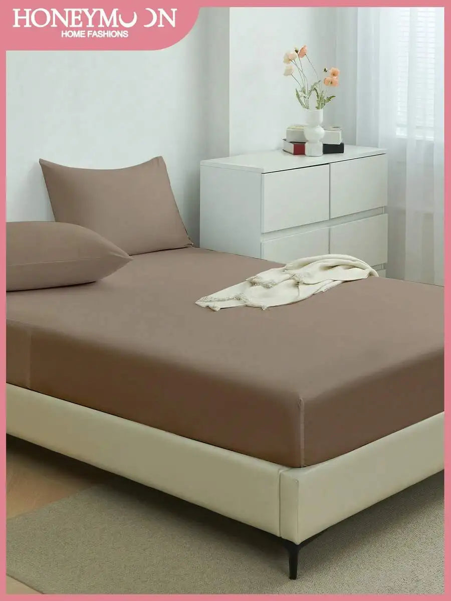 1PC Solid Color Fitted Sheet
