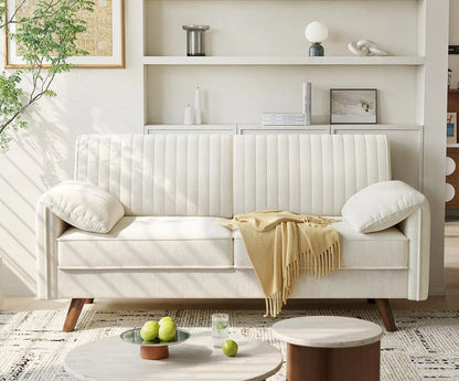 64.5" Loveseat Sofa, Chenille, with Padded Arms