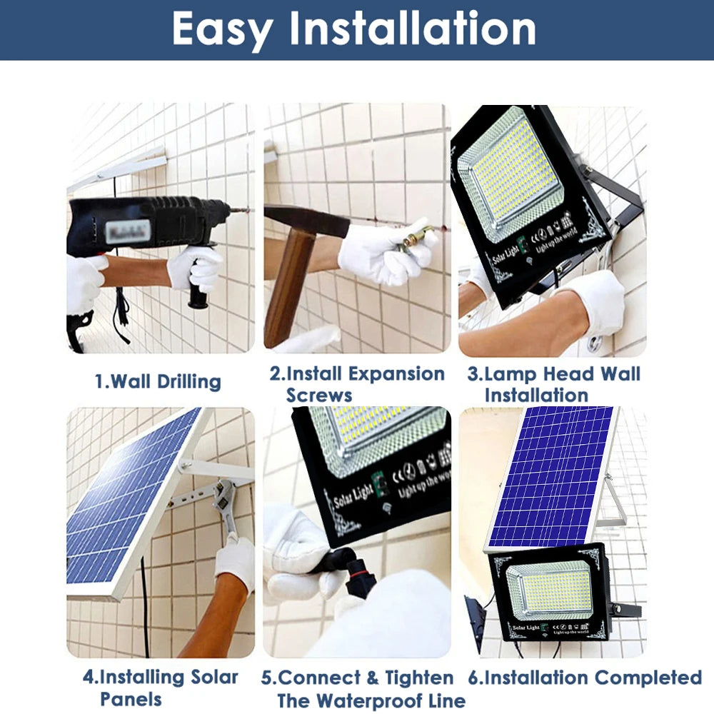 500W Led Solar Light High Bright 2 Head Flood Light
