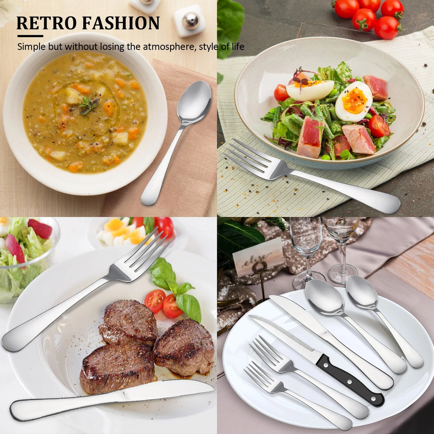 48PCS Flatware Set, High Quality Construction