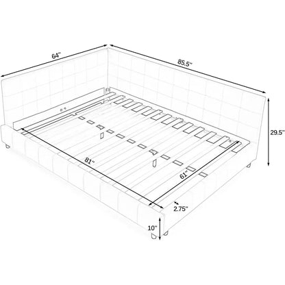 Queen Size Upholstered Corner Daybed, Modern L-Shaped